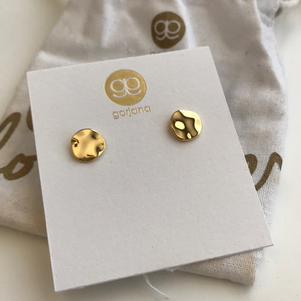 Gold Gorjana hammered earrings